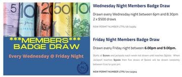Moree Services Club: Wednesday Night Members Badge Draw
